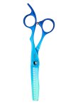 Olivia Garden PowerCut Rainbow Blue Modellierschere 6,0 28T