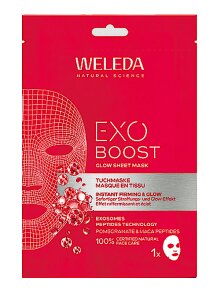 Weleda Exo Boost Glow Sheet Tuchmaske Granatapfel